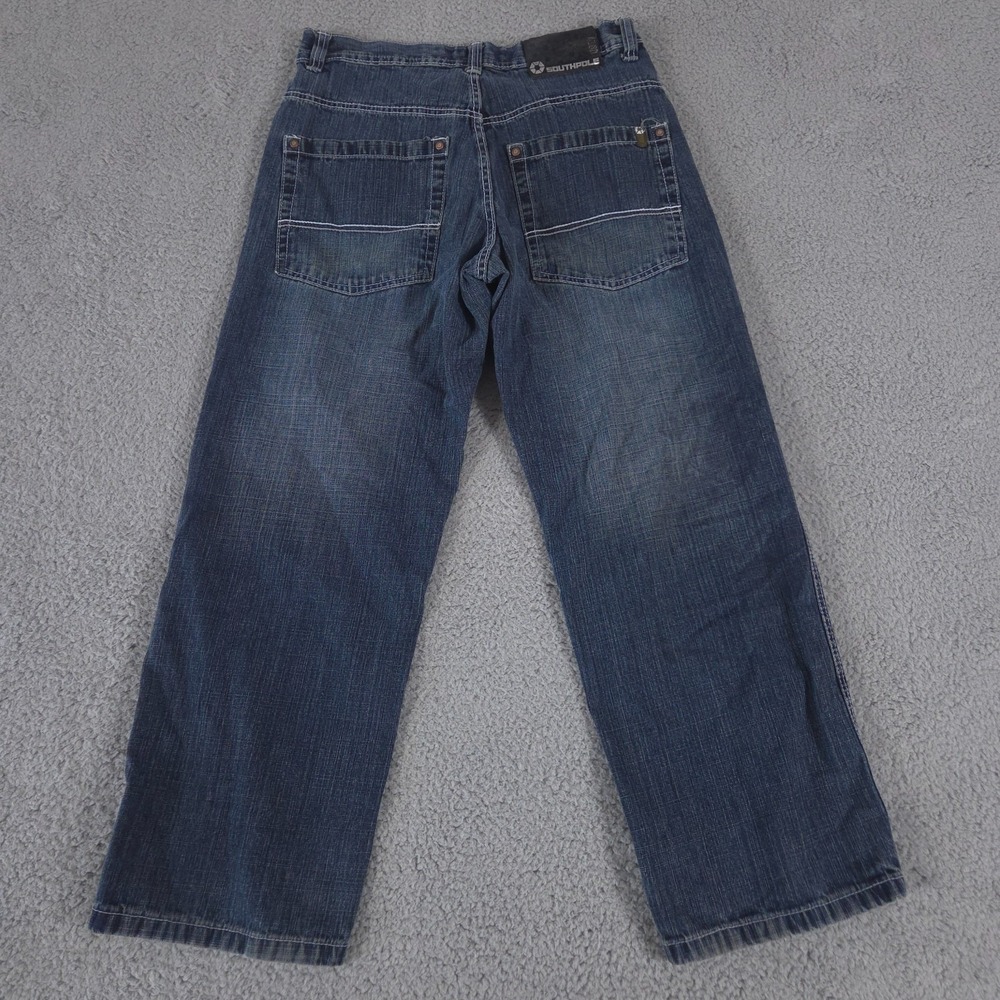 VINTAGE Southpole Jeans Mens 34x30 Wide‎ Leg High Rise Baggy Skater Y2K Hip Hop